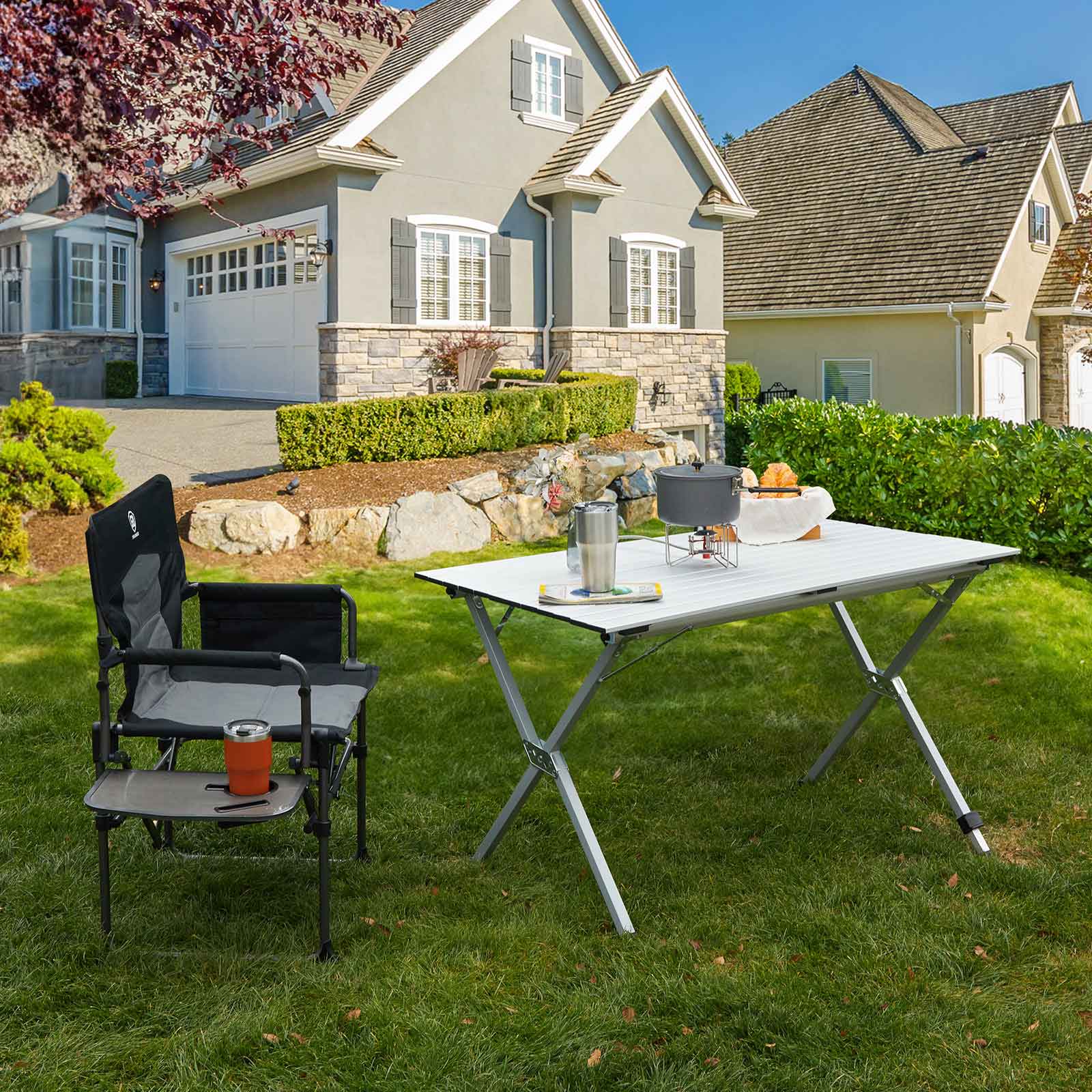 EVER ADVANCED - 4 - 6 People All Terrain Aluminium Camping Table -