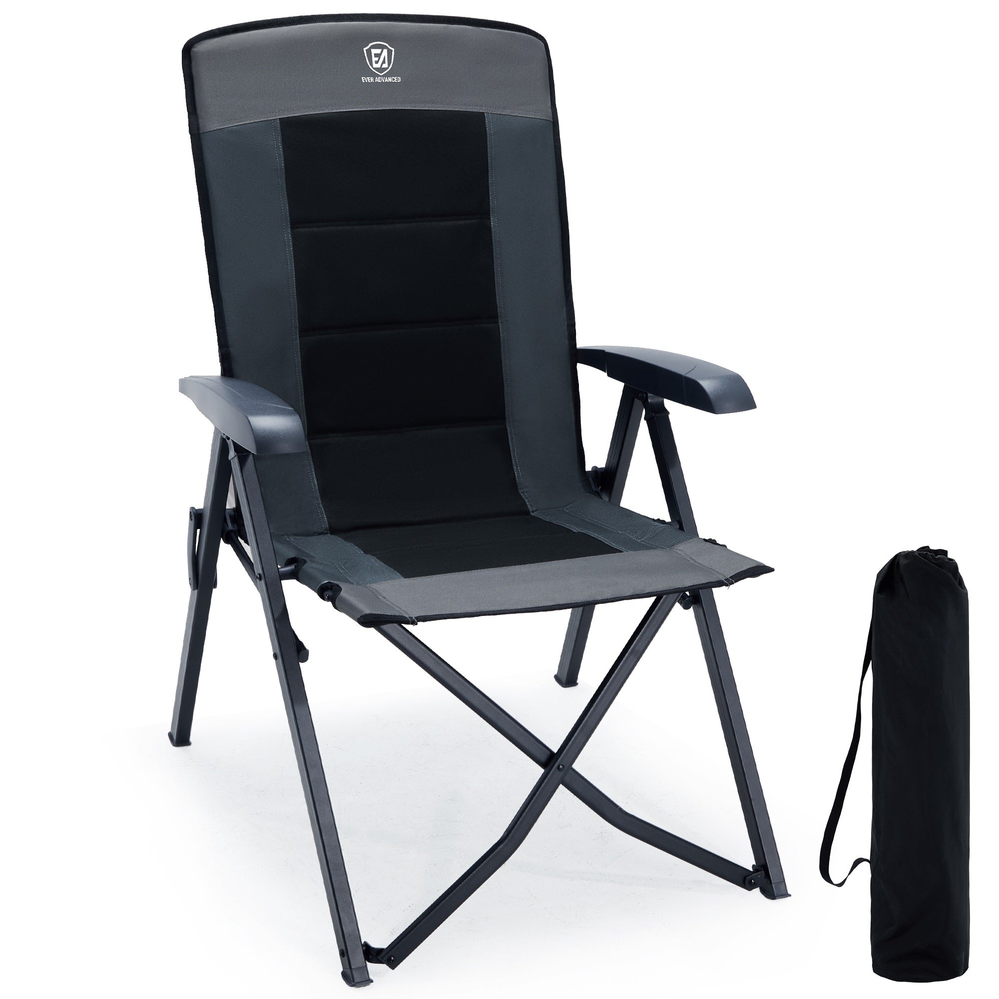 Folding Recliner Camping Chair with Adjustable High Back