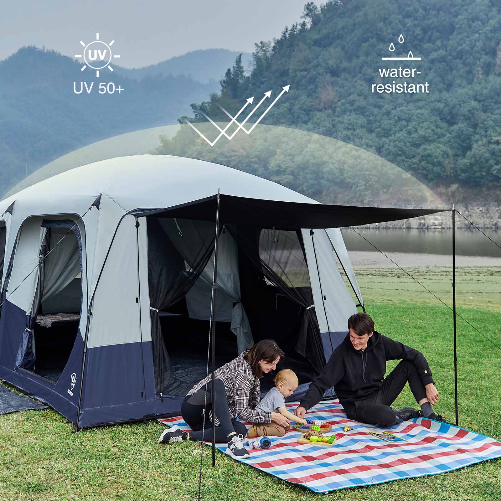 10 Persons Blackout Tent With Porch