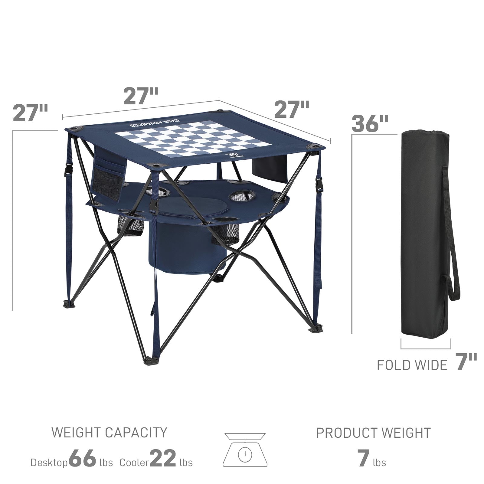 Camping Picnic Table With Cooler