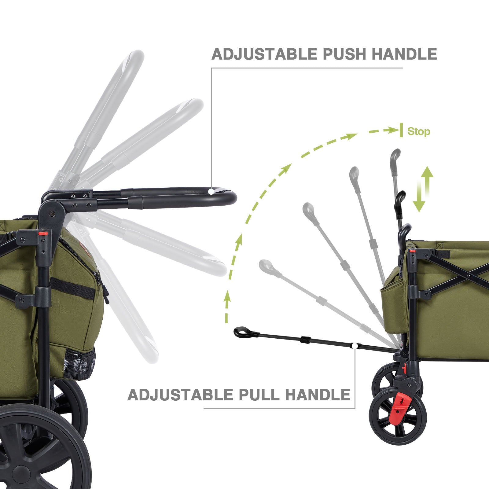 EVER ADVANCED - All Terrain Stroller Wagon - Olive Green