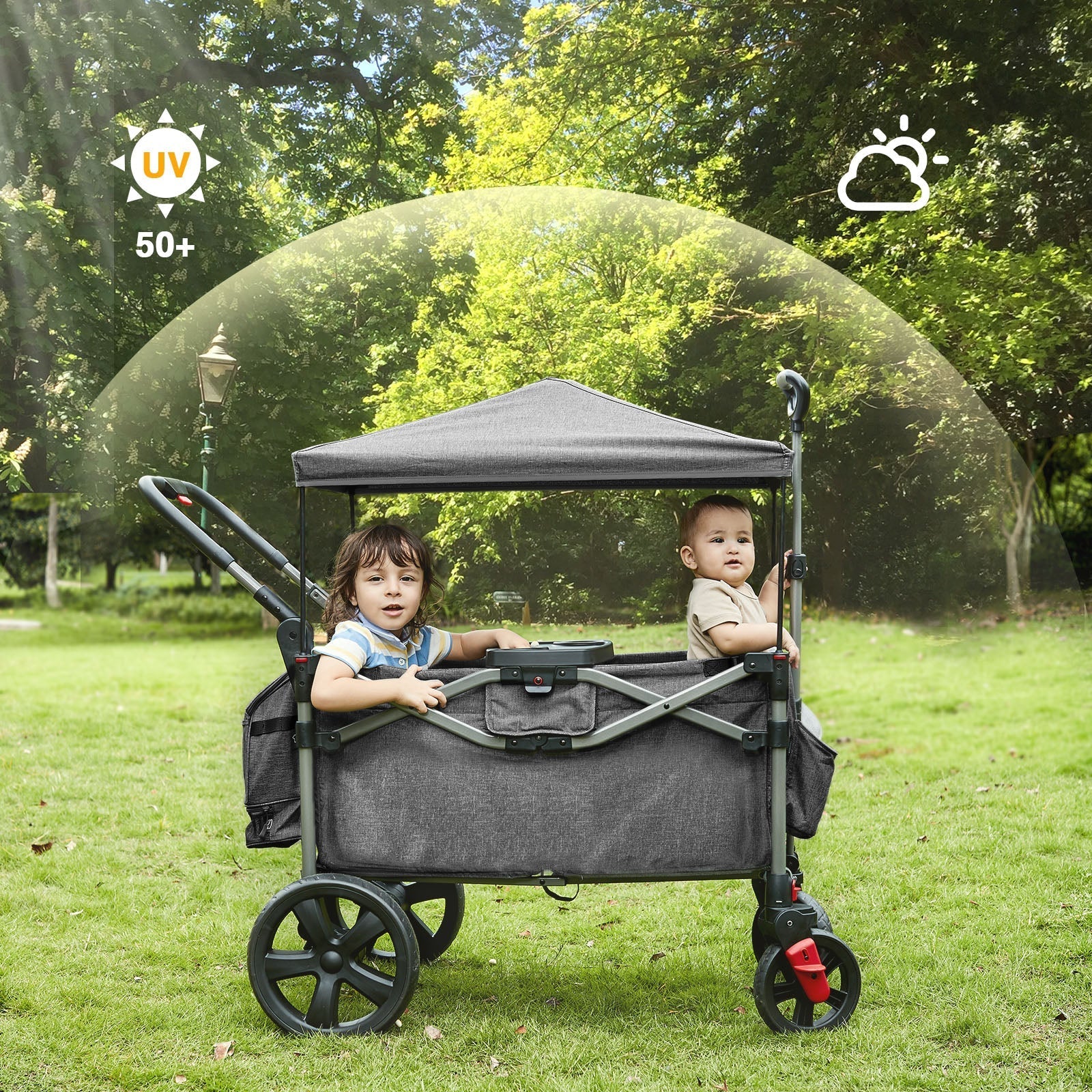 EVER ADVANCED - All Terrain Stroller Wagon - Black
