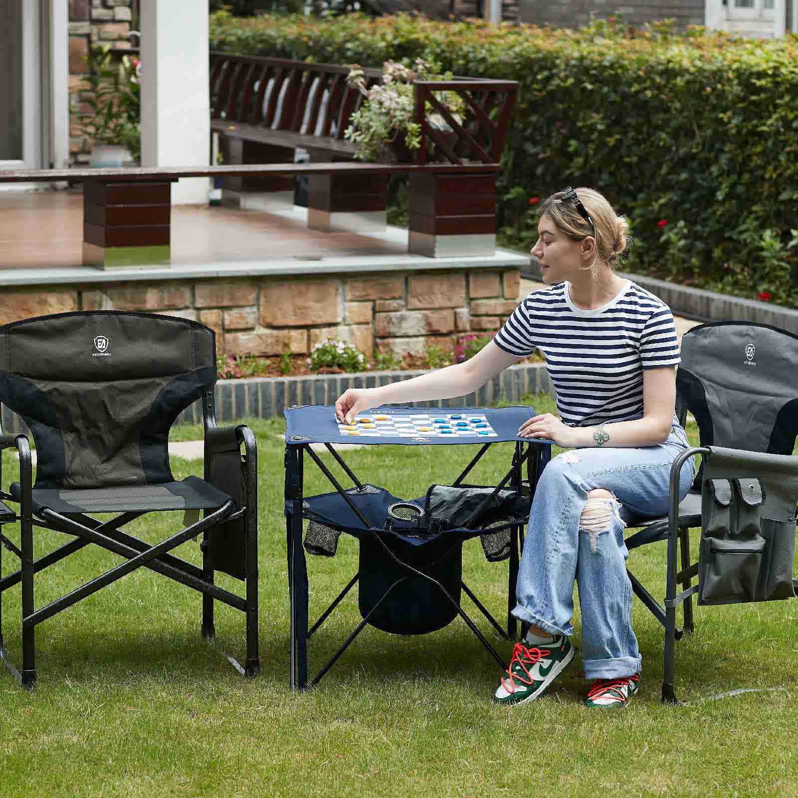 EVER ADVANCED - Camping Picnic Table With Cooler -