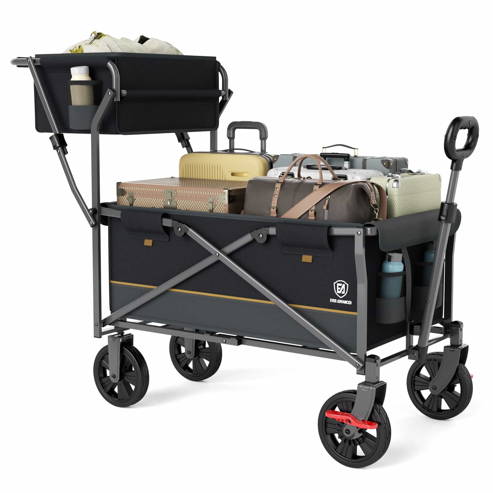 ever advanced stroller wagon Collapsible Shopping Wagon Black