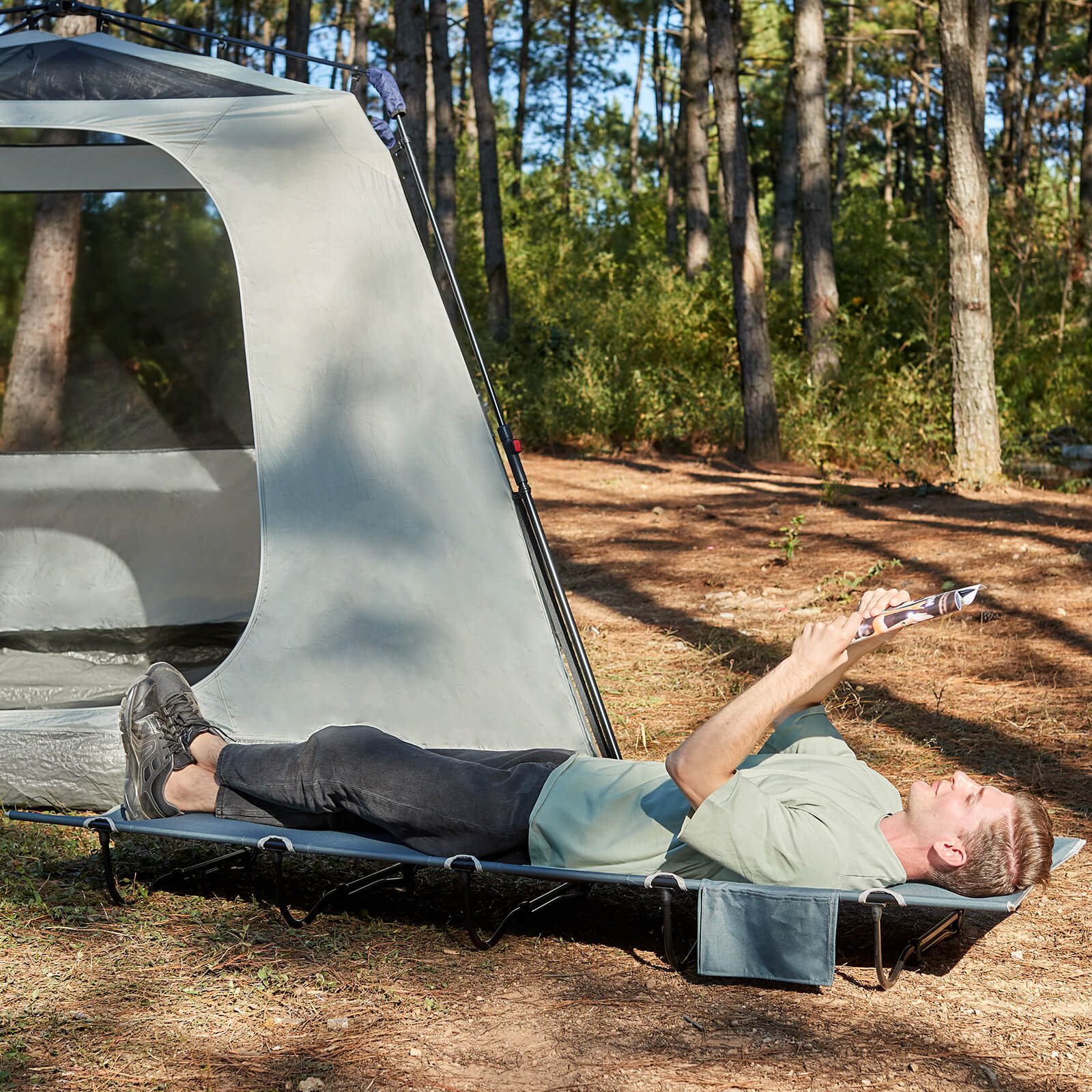 EVER ADVANCED - Compact Camping Cot - Heathered