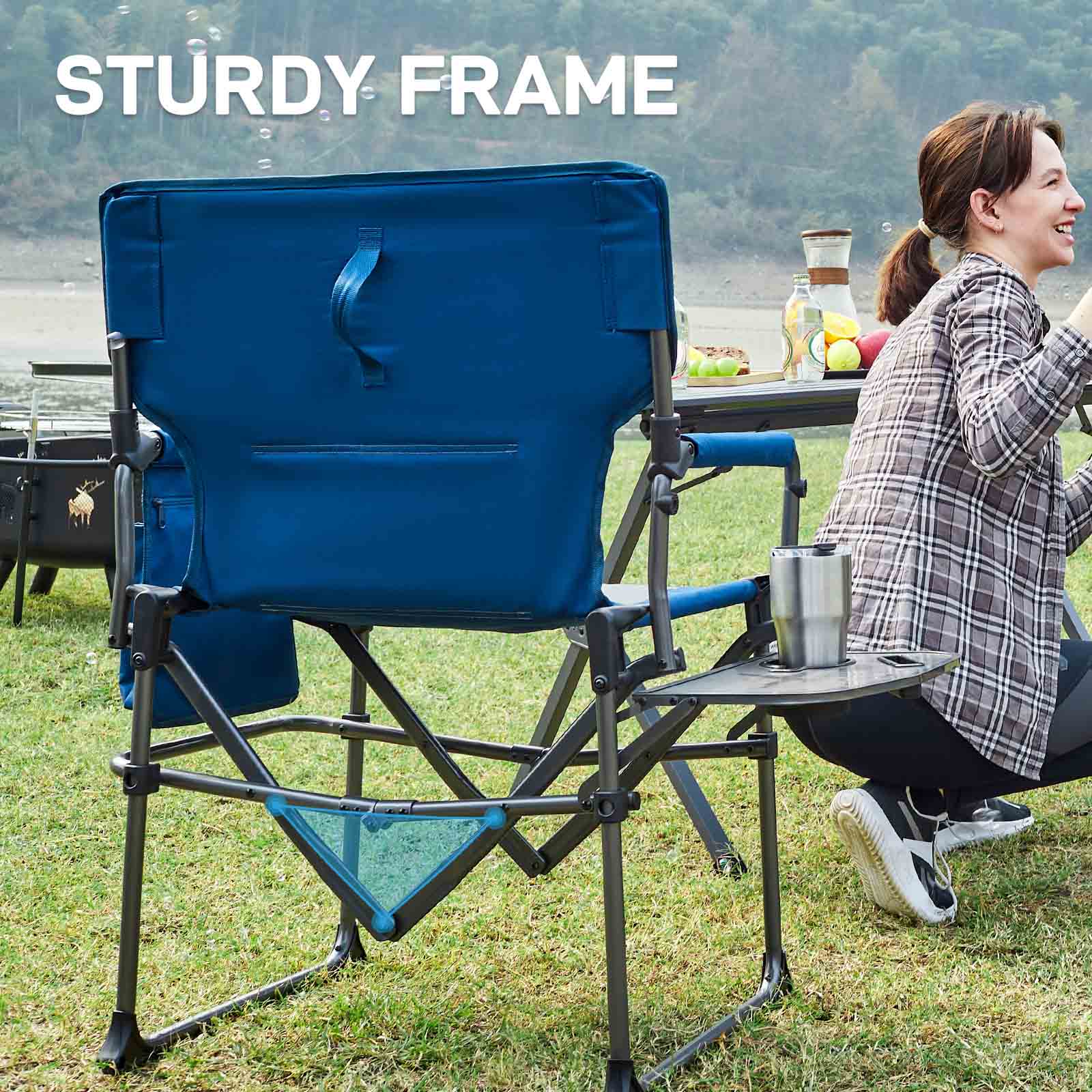 EVER ADVANCED - Compact Camping Directors Chair - Black