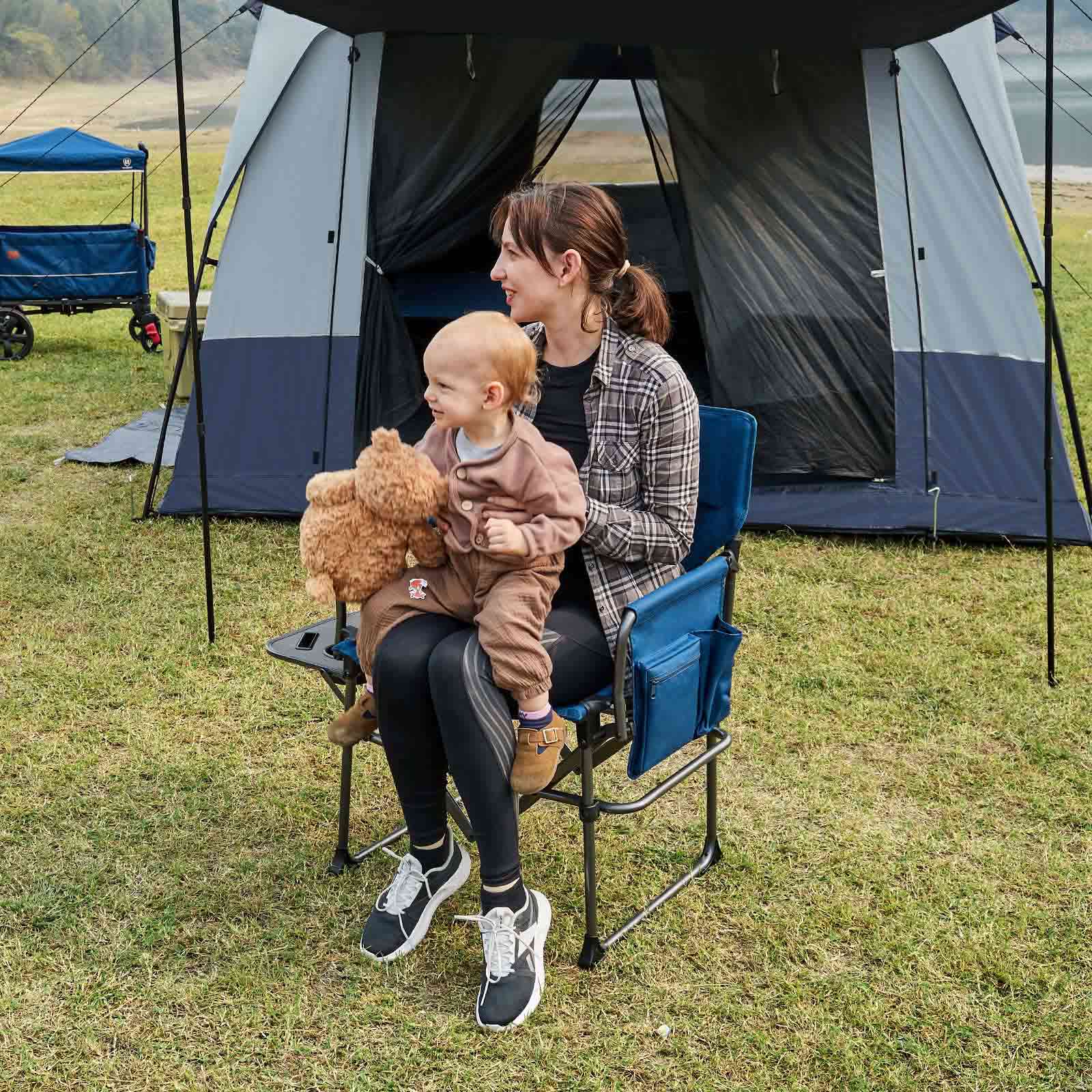 EVER ADVANCED - Compact Camping Directors Chair - Black