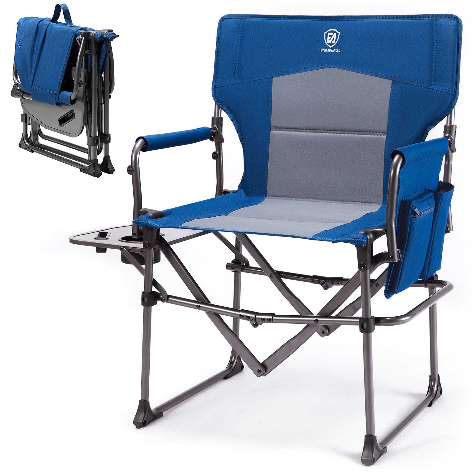 EVER ADVANCED - Compact Camping Directors Chair - Blue
