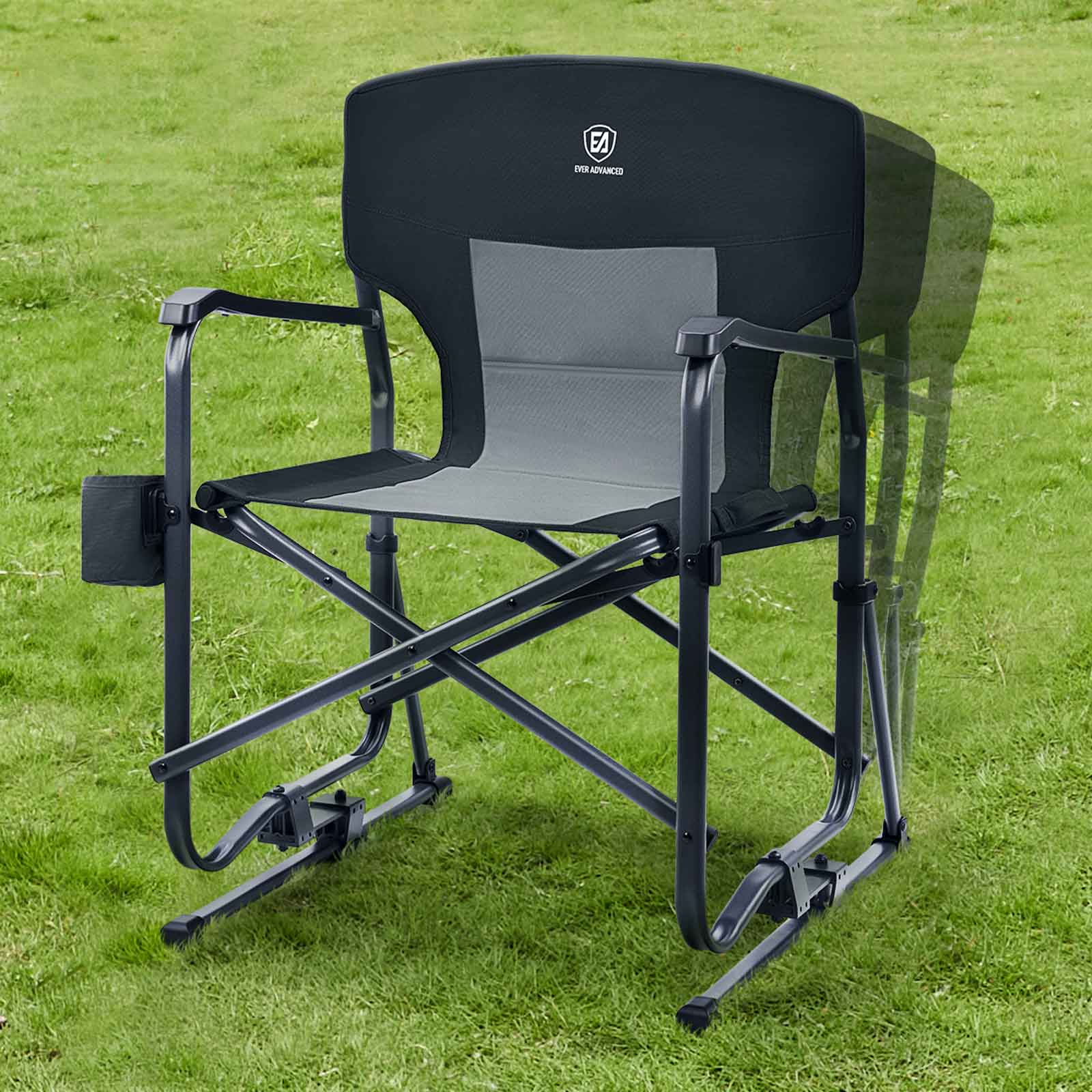 EVER ADVANCED - EVER ADVANCED Folding Rocking Chair - Black