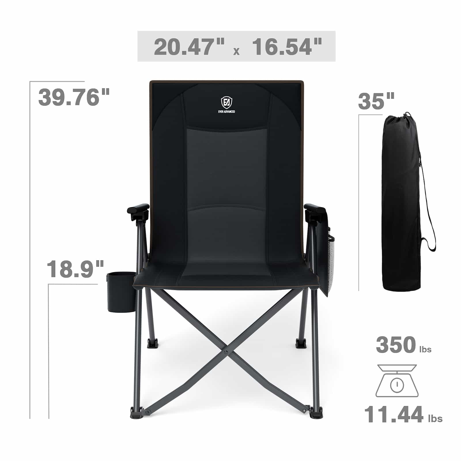 EVER ADVANCED - EVER ADVANCED Heated Reclining Camping Chair -