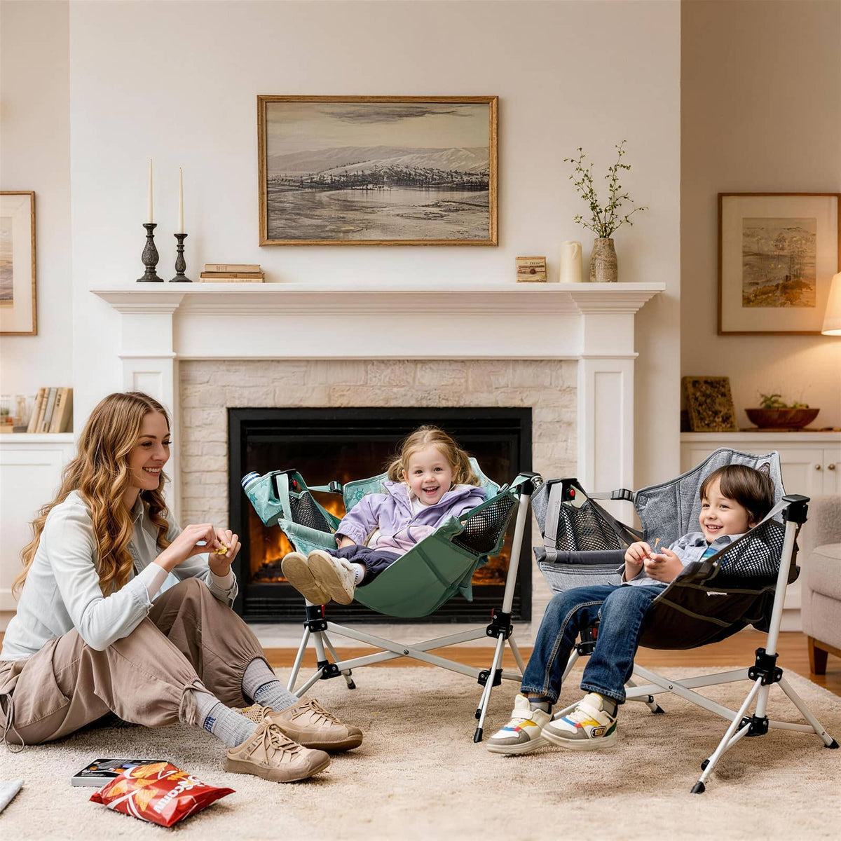 EVER ADVANCED - EVER ADVANCED Kids Hammock Chair - Gray