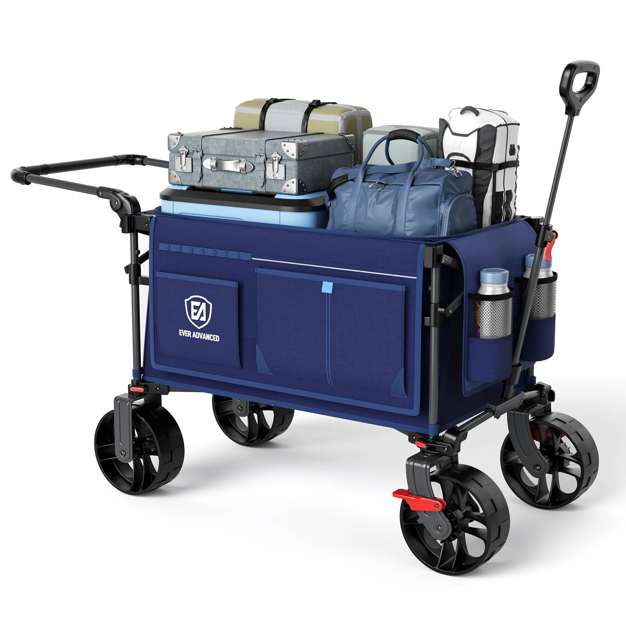EVER ADVANCED - Folding Camping Push Wagon - Blue