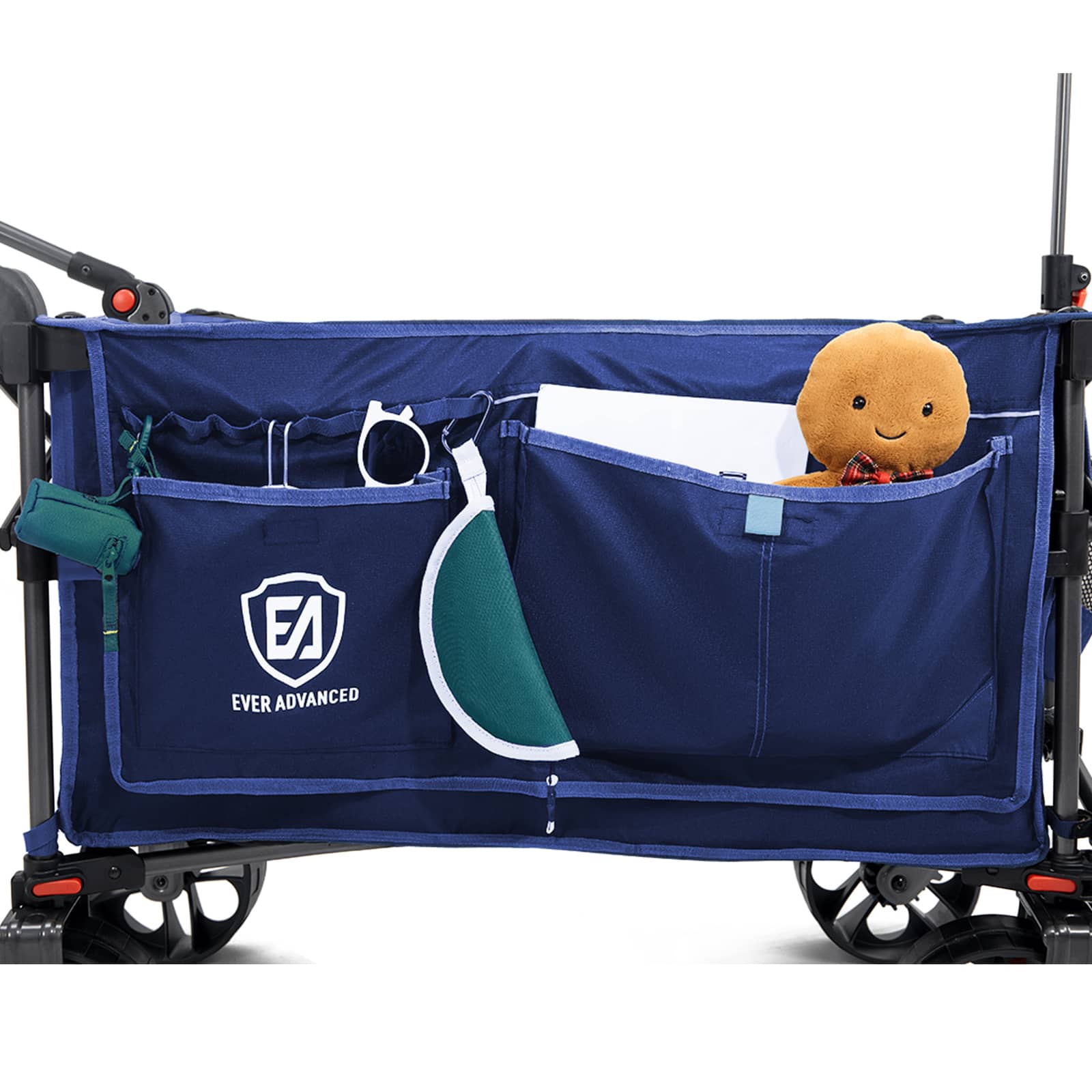 EVER ADVANCED - Folding Camping Push Wagon - Blue