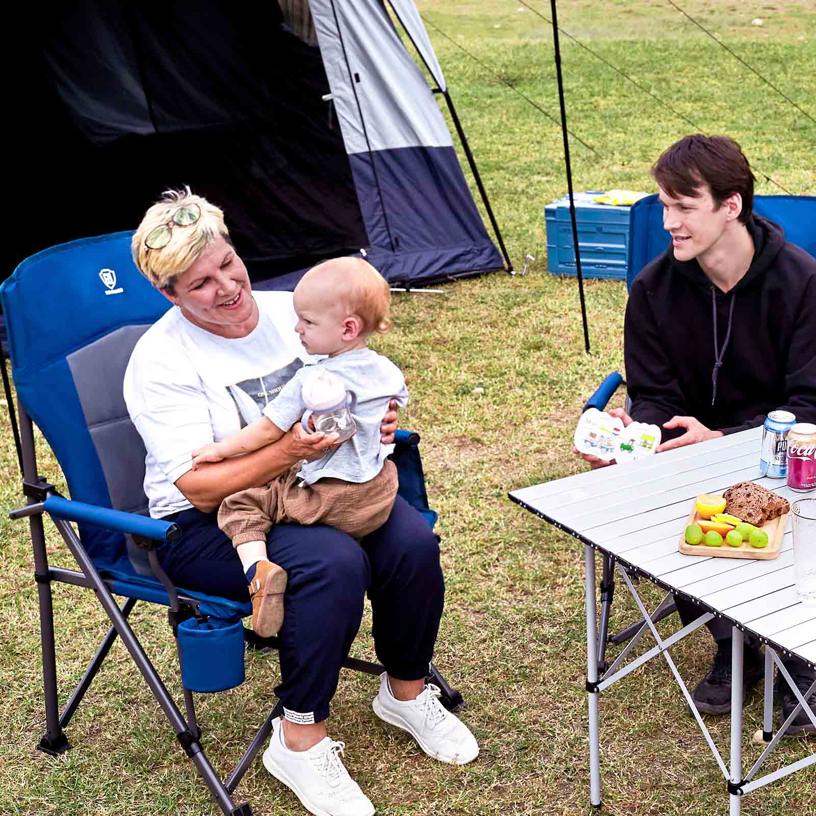 EVER ADVANCED - Oversized Camping Chair - Blue