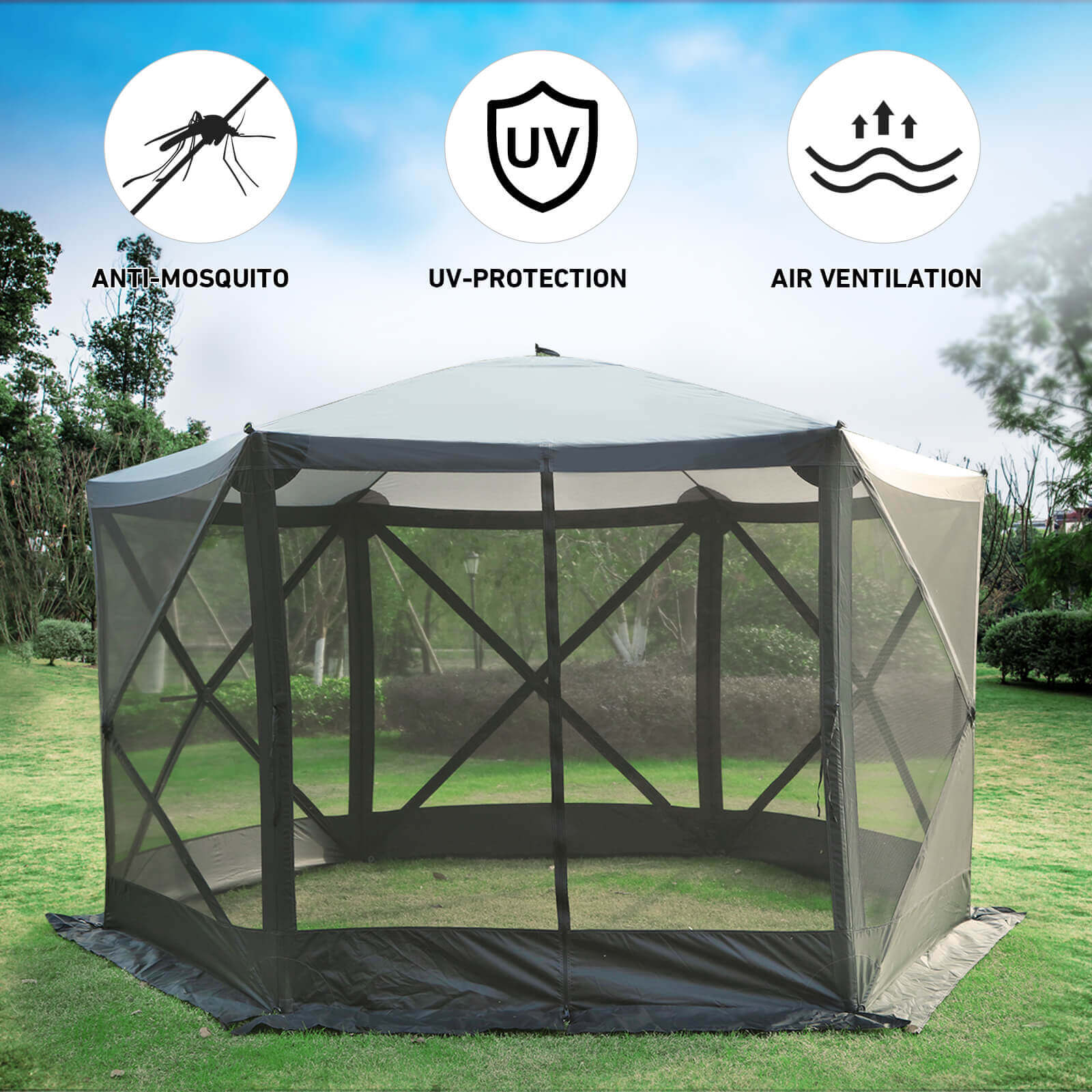 EVER ADVANCED - Pop Up Gazebo 11.5' x 10' -