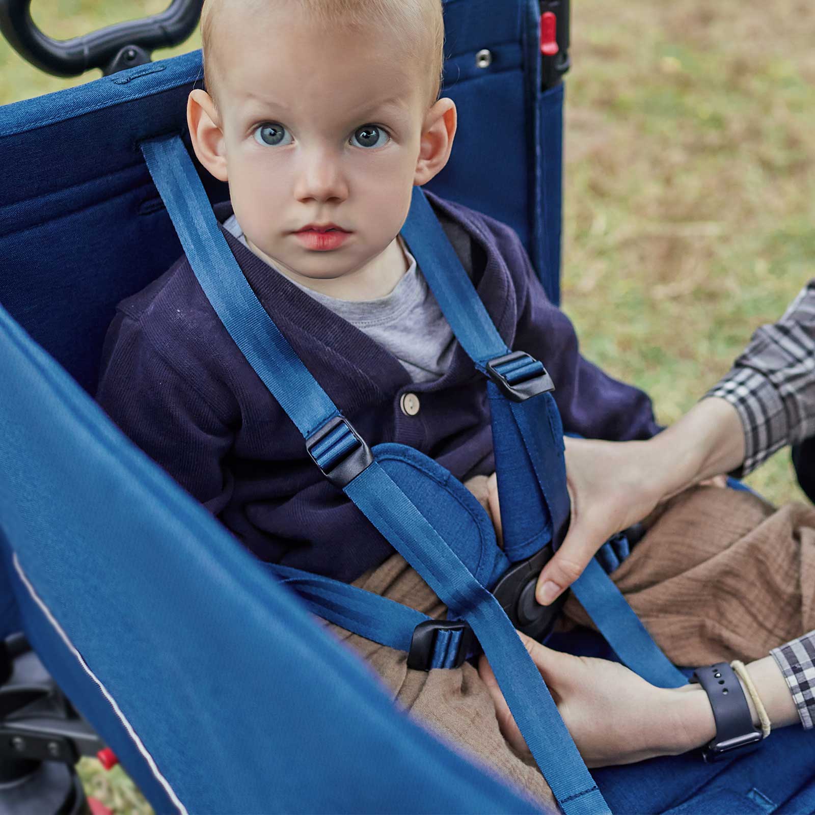 EVER ADVANCED - Side - Unzip Wagon Stroller - Blue