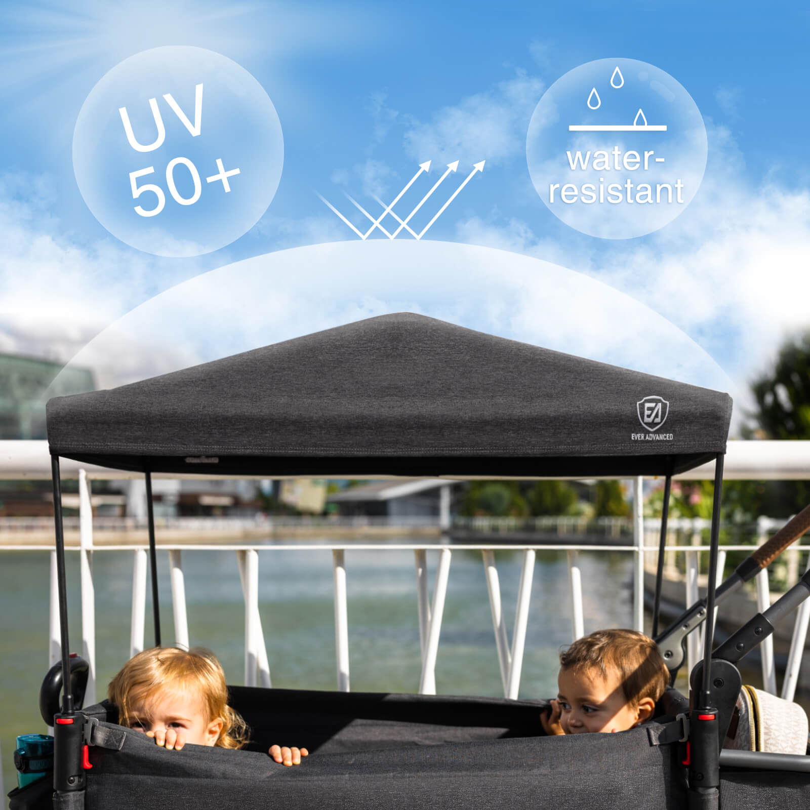 EVER ADVANCED - Side - Unzip Wagon Stroller - Grey