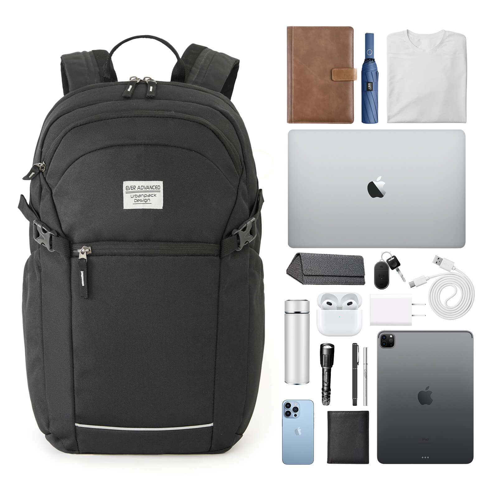 EVER ADVANCED - Travel Laptop Backpack - Black