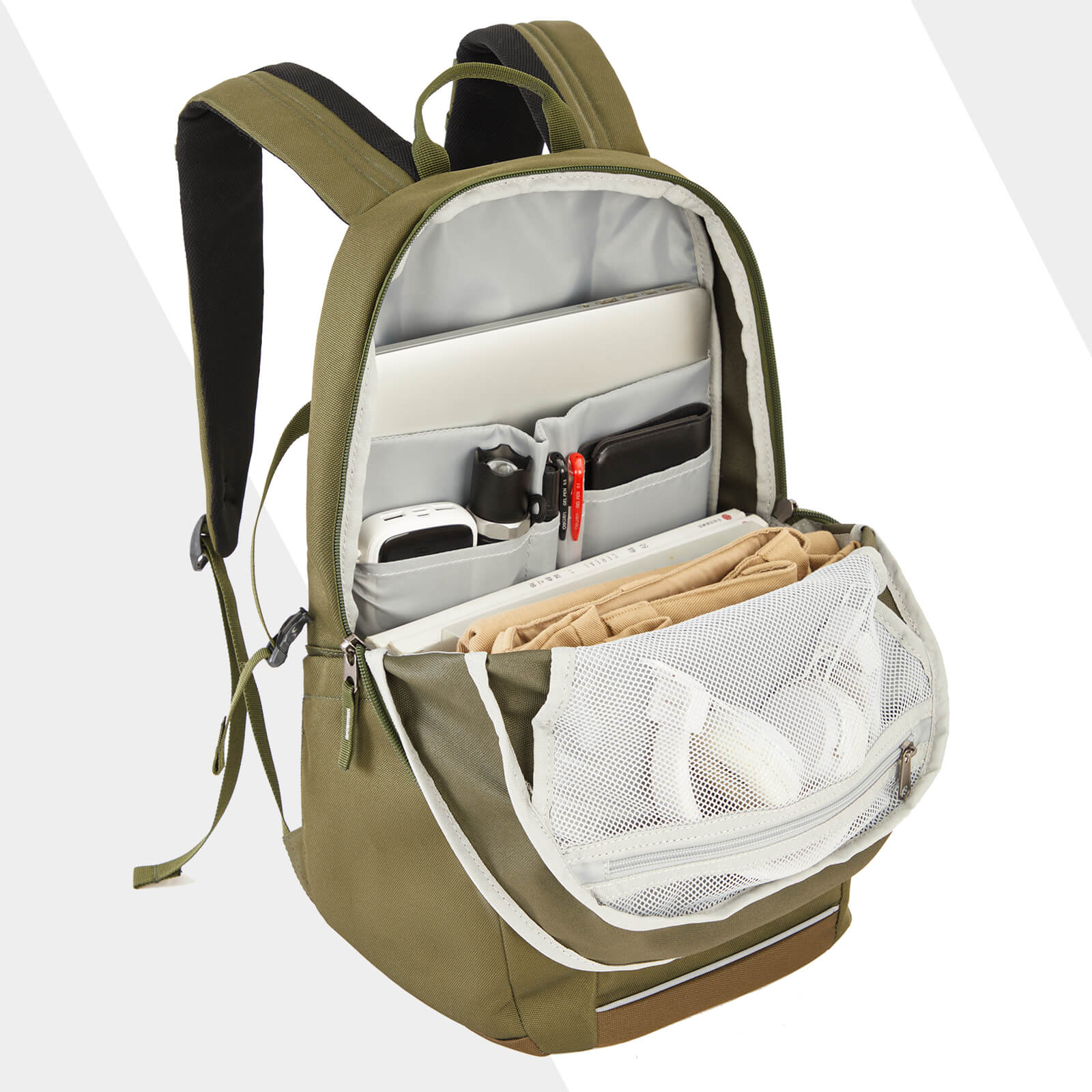 EVER ADVANCED - Travel Laptop Backpack - Olive Green