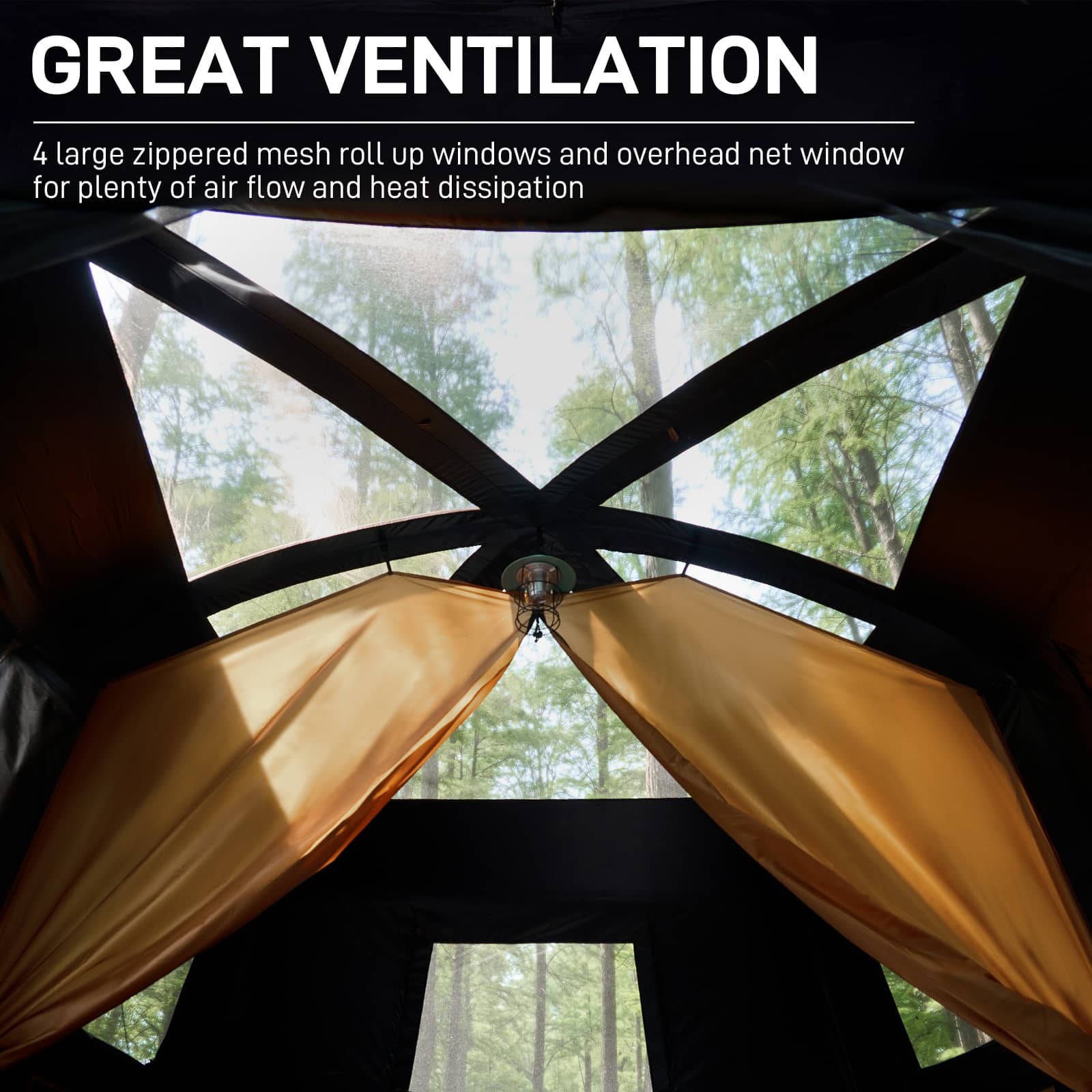EVER ADVANCED - 10 Persons Blackout Tent With Porch - Orange