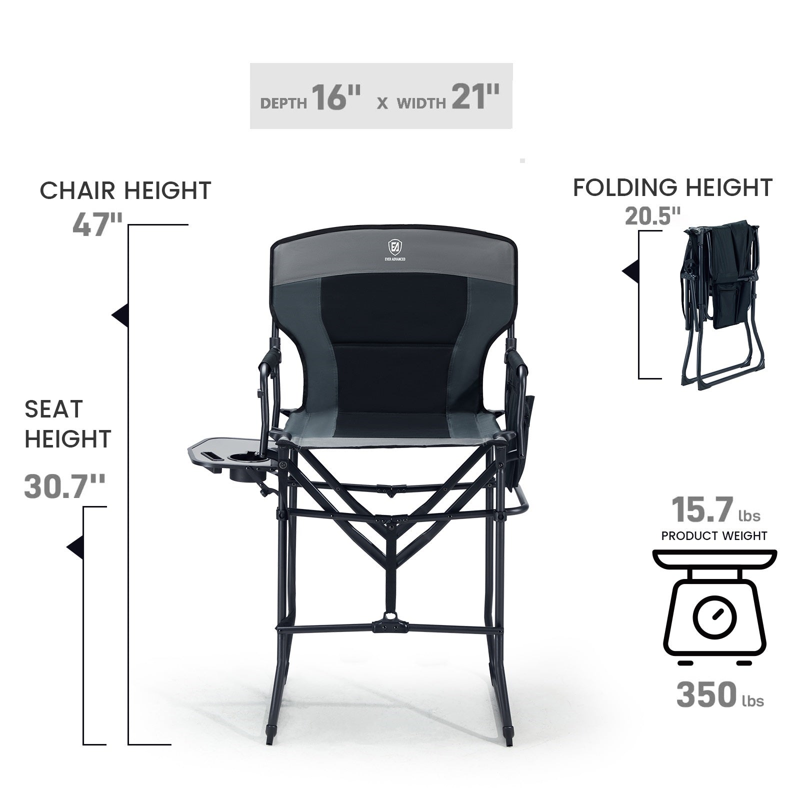 Portable Tall Folding Camping Chair