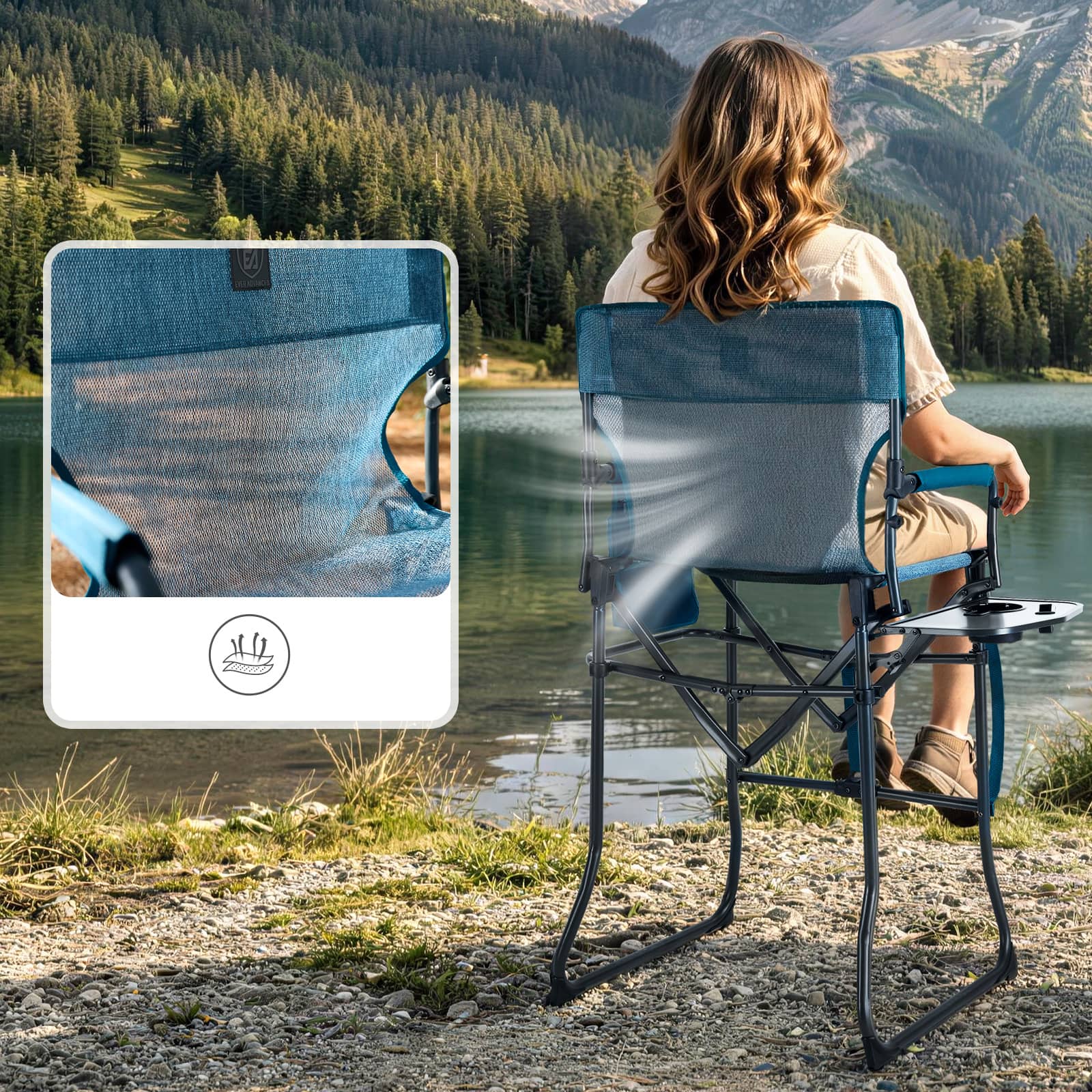 Portable Tall Folding Camping Chair