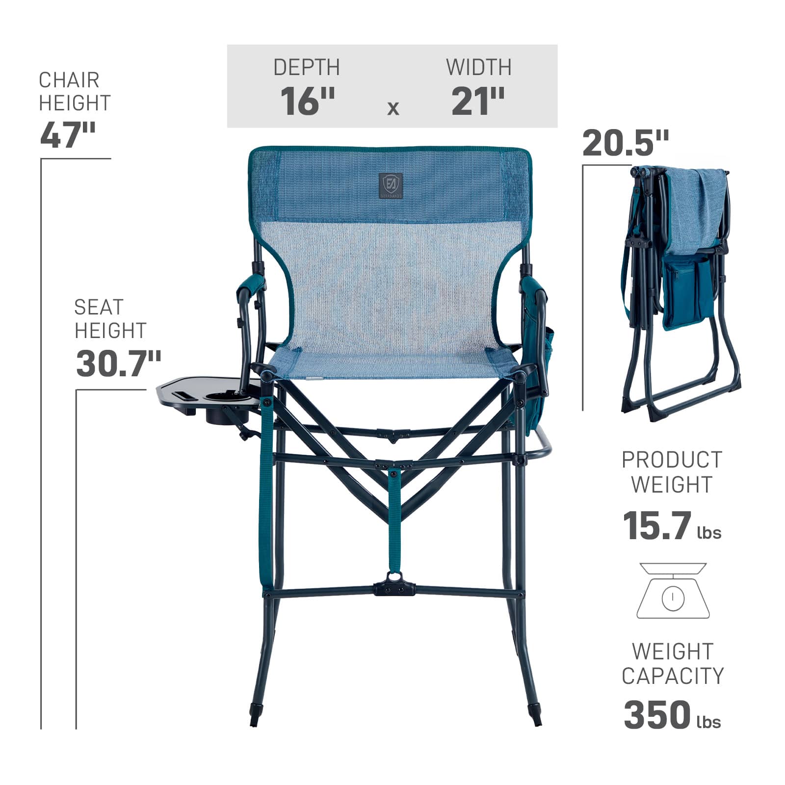 Portable Tall Folding Camping Chair
