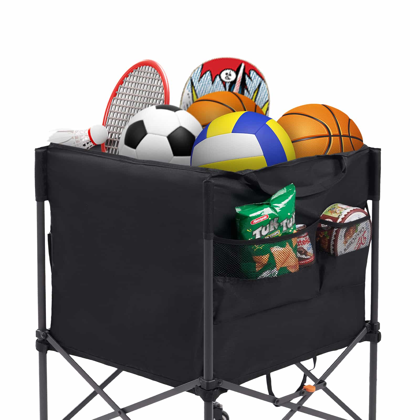 EVER ADVANCED - Collapsible Ball Storage Cart - Black