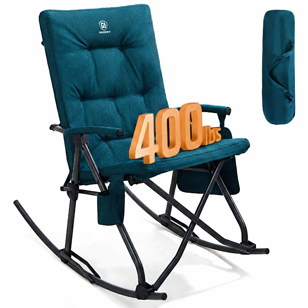EVER ADVANCED - Collapsible Patio Rocking Camping Chair - Green