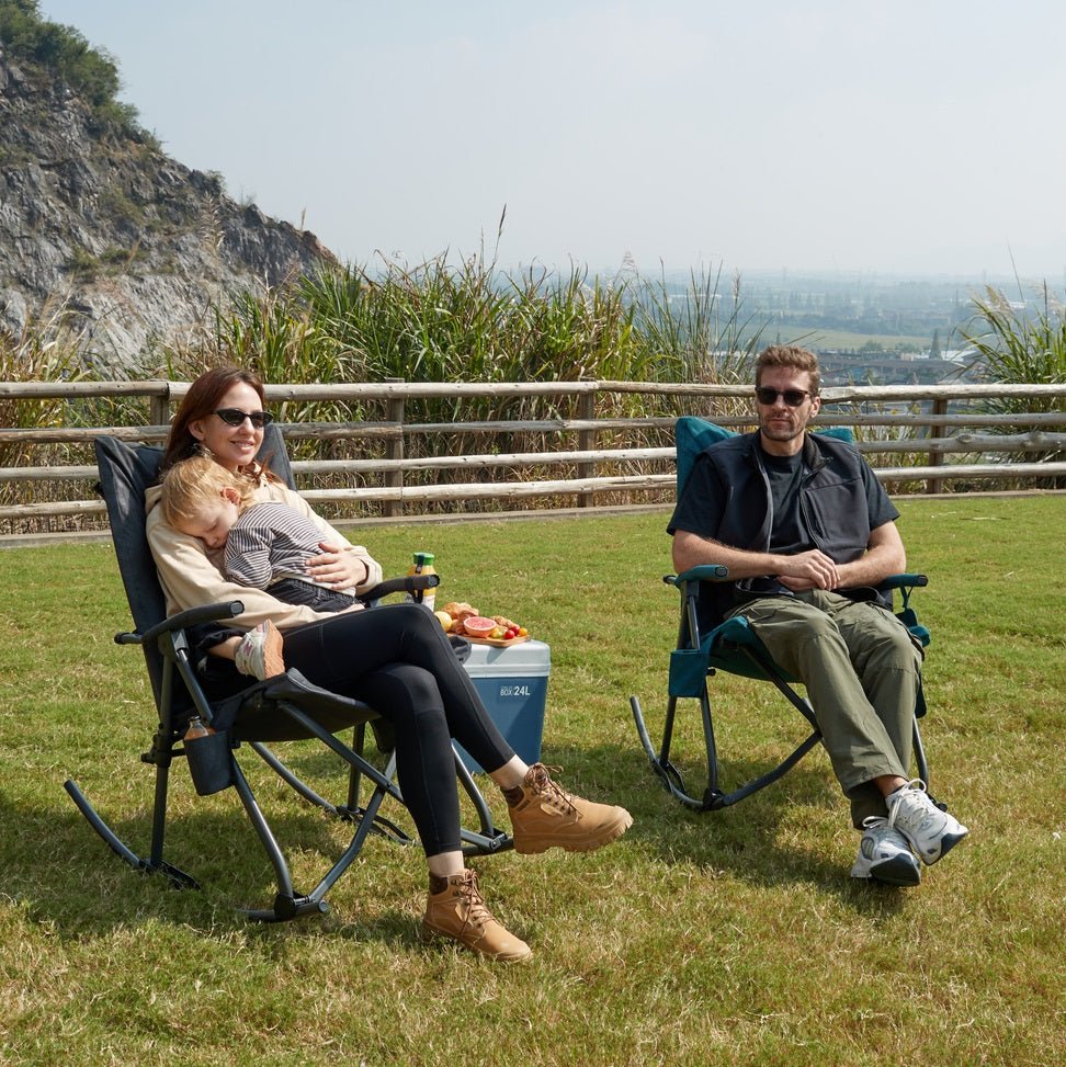 EVER ADVANCED - Collapsible Patio Rocking Camping Chair - Green