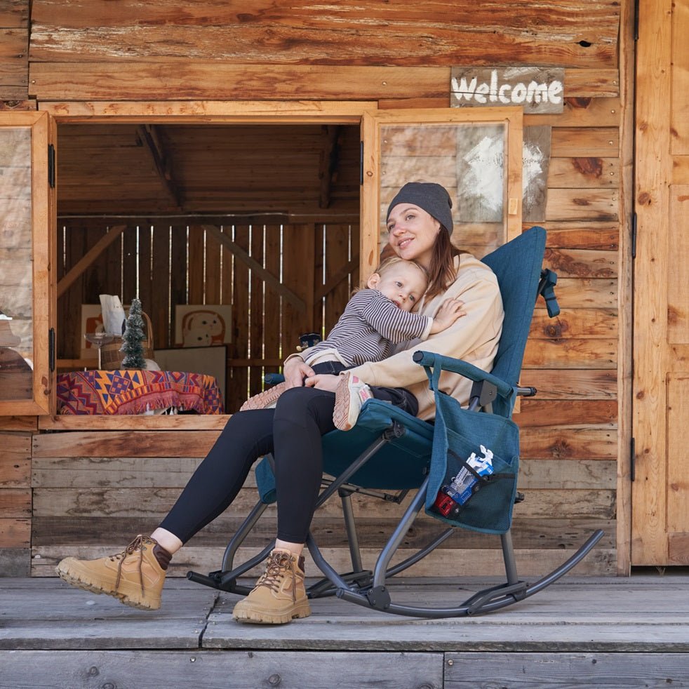 EVER ADVANCED - Collapsible Patio Rocking Camping Chair - Green