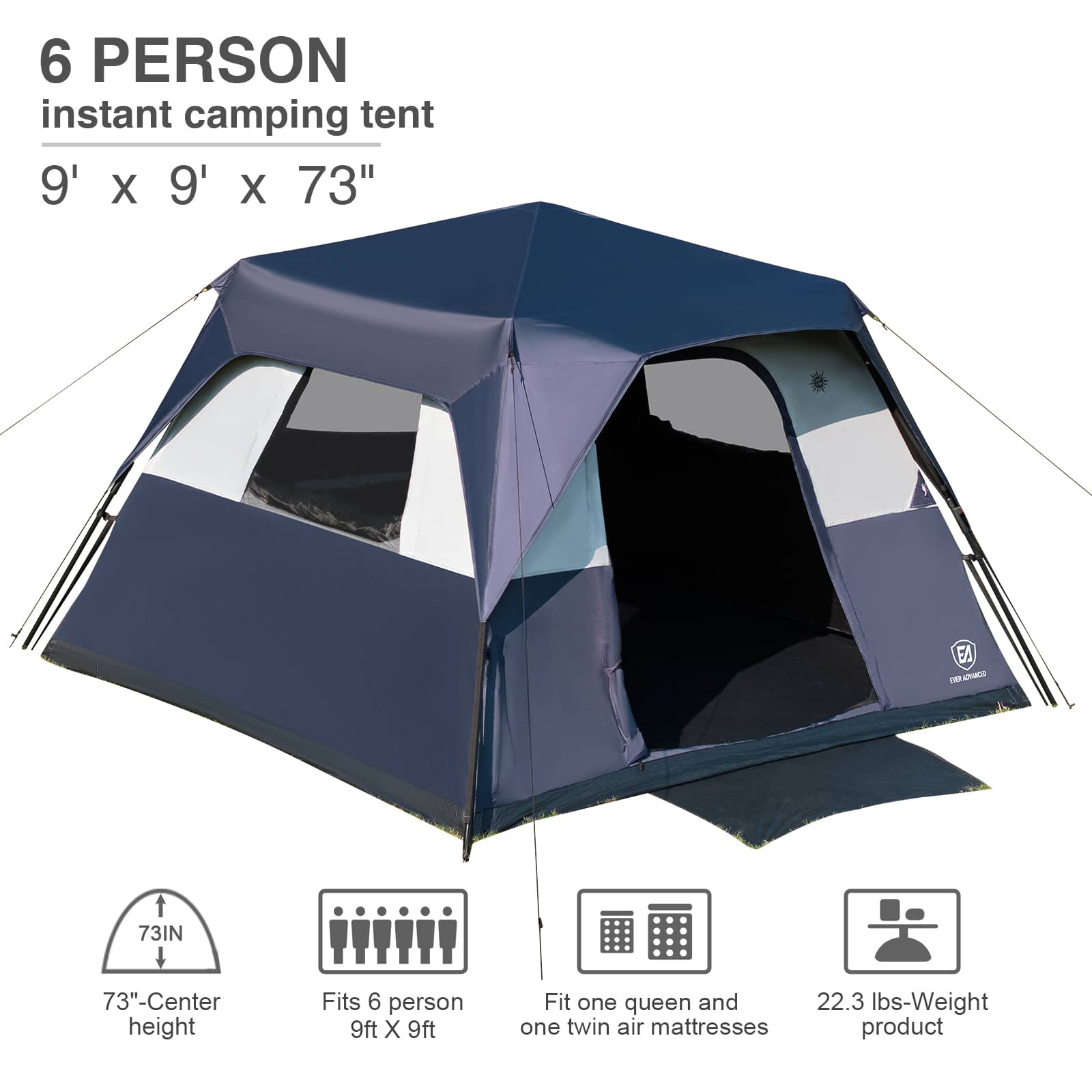 6 Person Instant Blackout Camping Tent