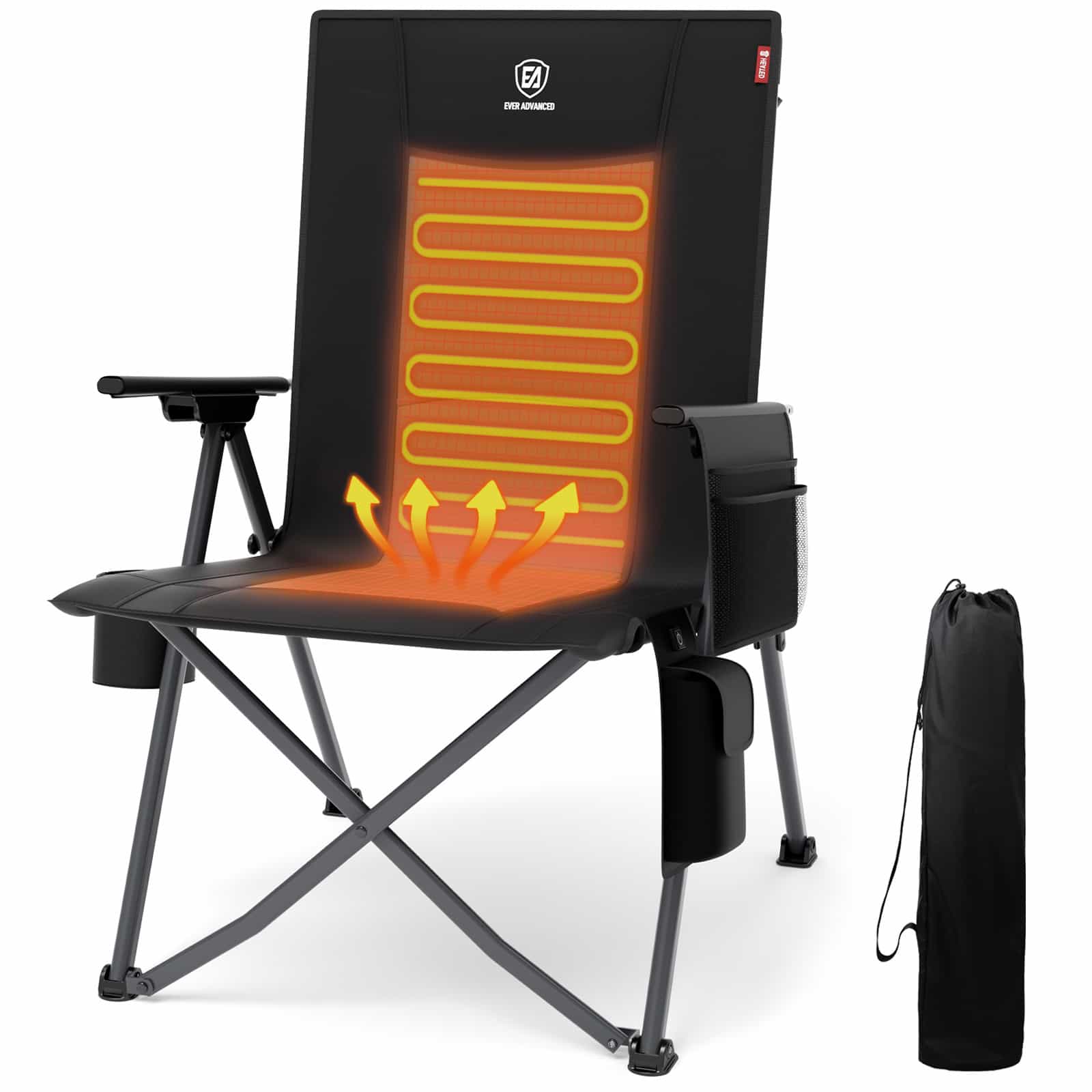 EVER ADVANCED - EVER ADVANCED Heated Reclining Camping Chair - 