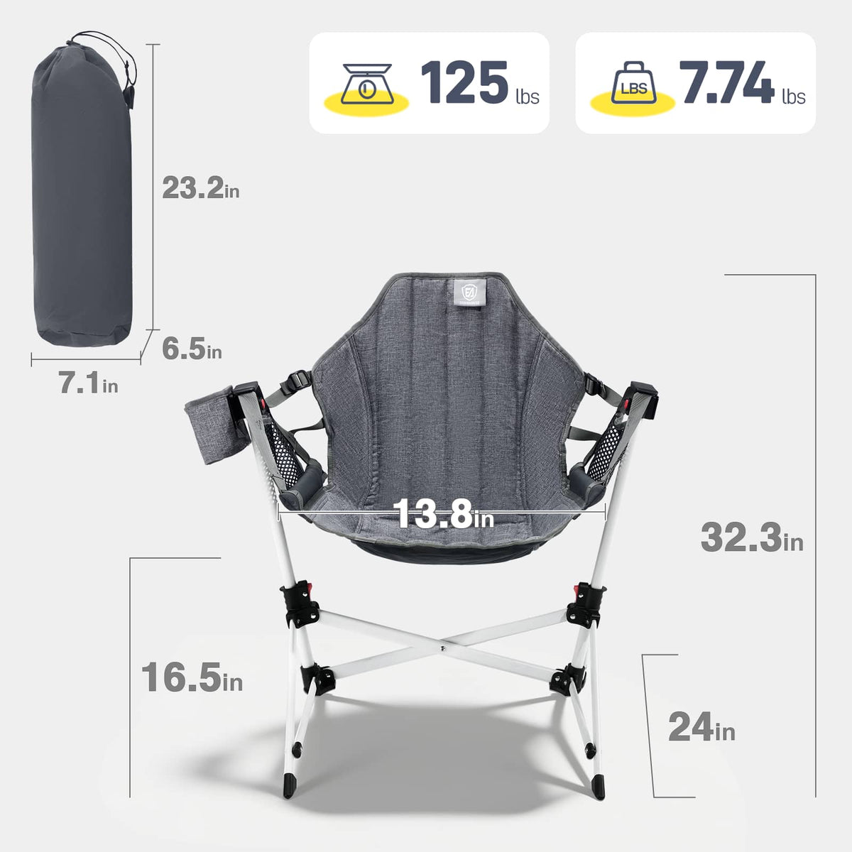 EVER ADVANCED - EVER ADVANCED Kids Hammock Chair - Gray