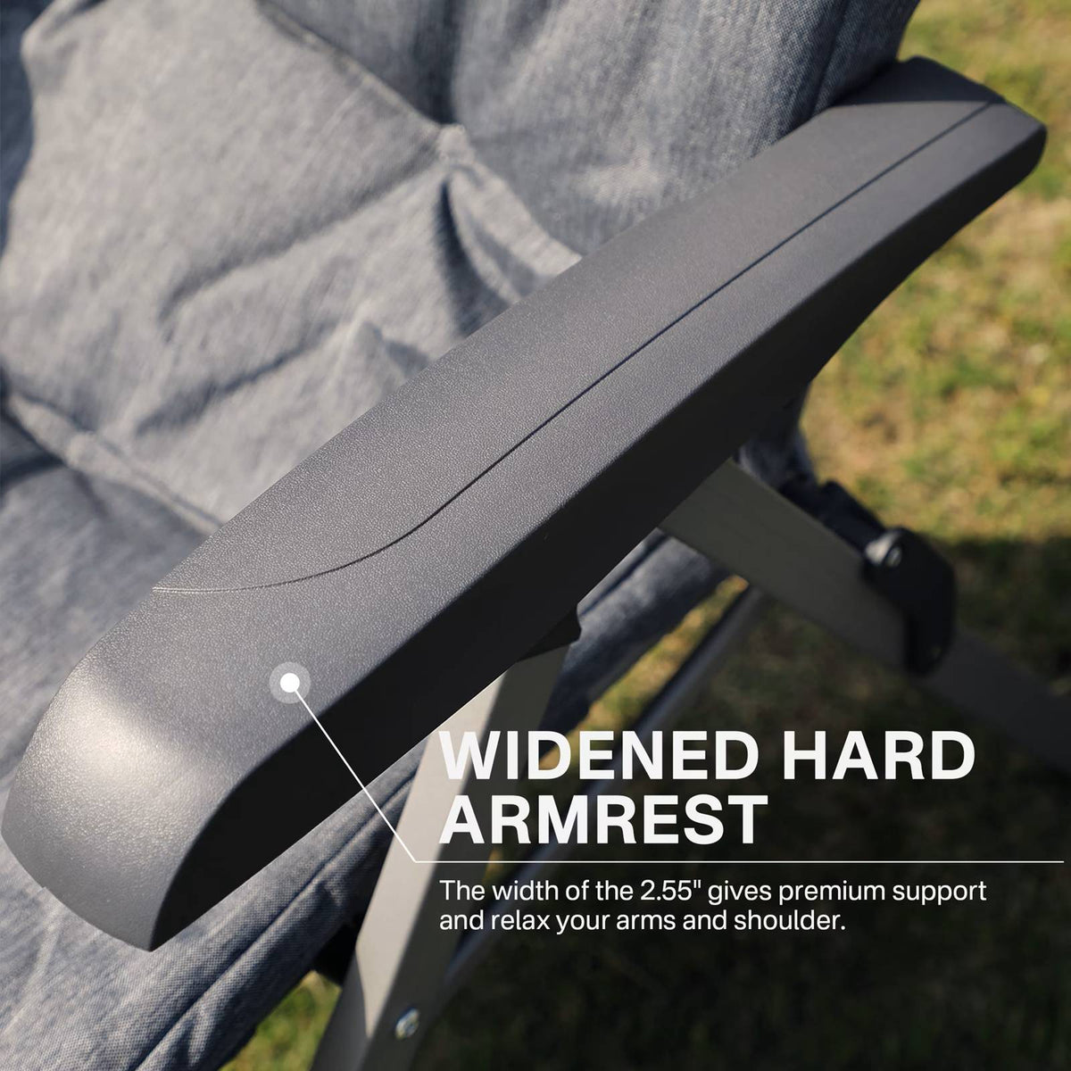 EVER ADVANCED - Folding Recliner Camping Chair with Adjustable High Back - Padded