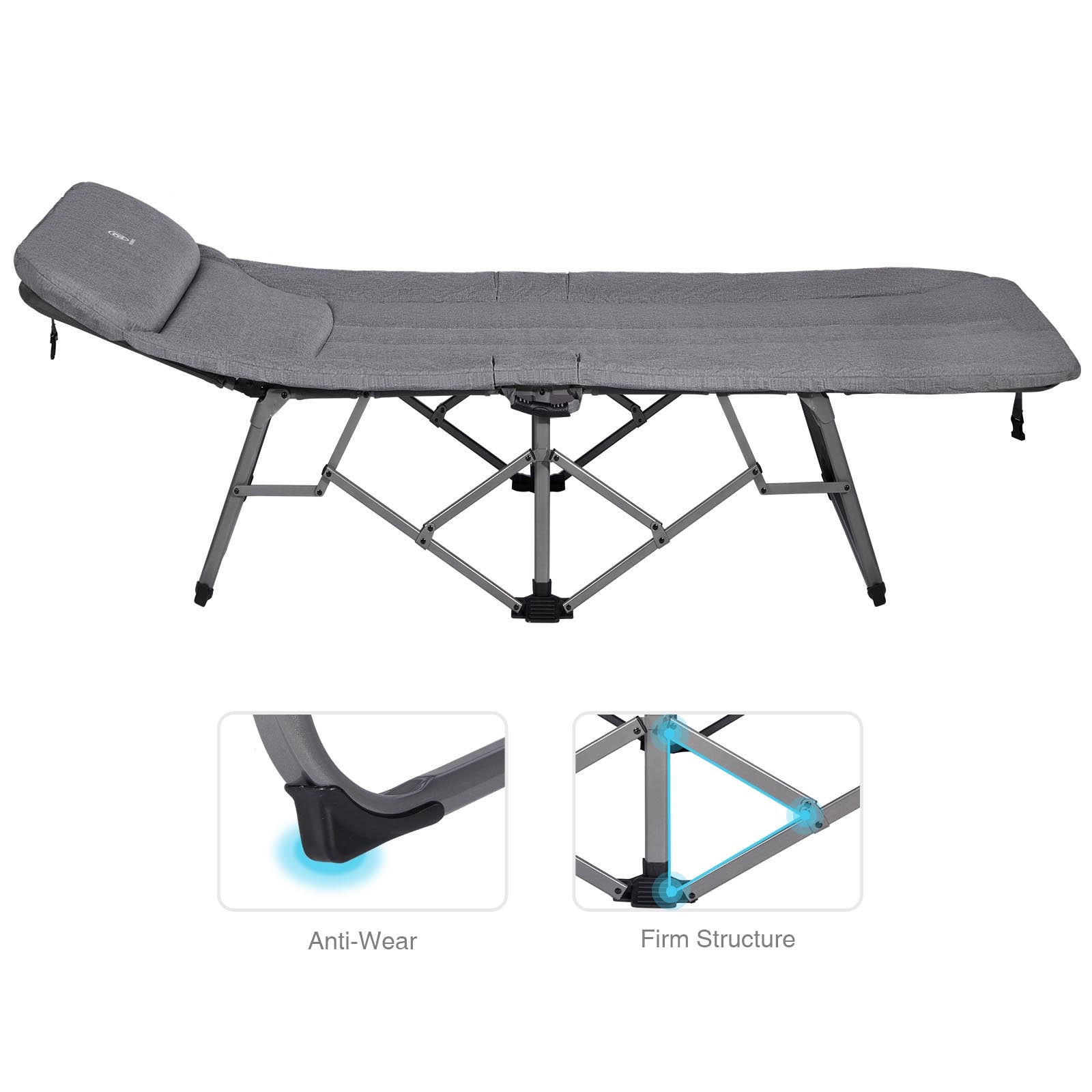 Heavy Duty Camping Cot With Mattress