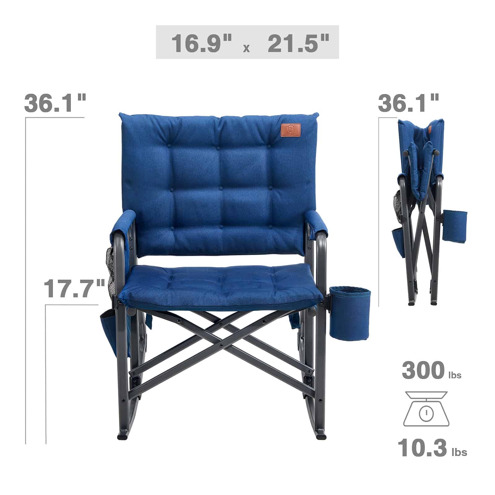 EVER ADVANCED - Lightweight Rocking Chair - Blue