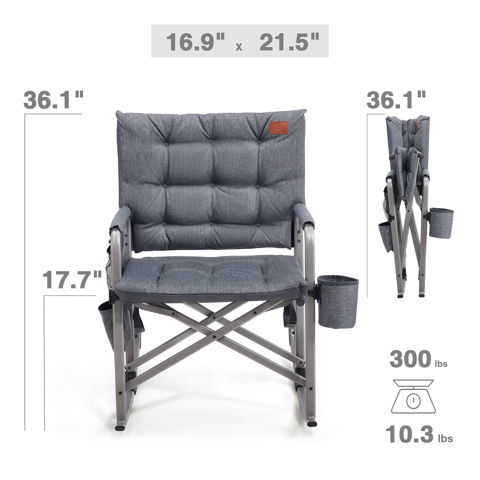 EVER ADVANCED - Lightweight Rocking Chair - Gray