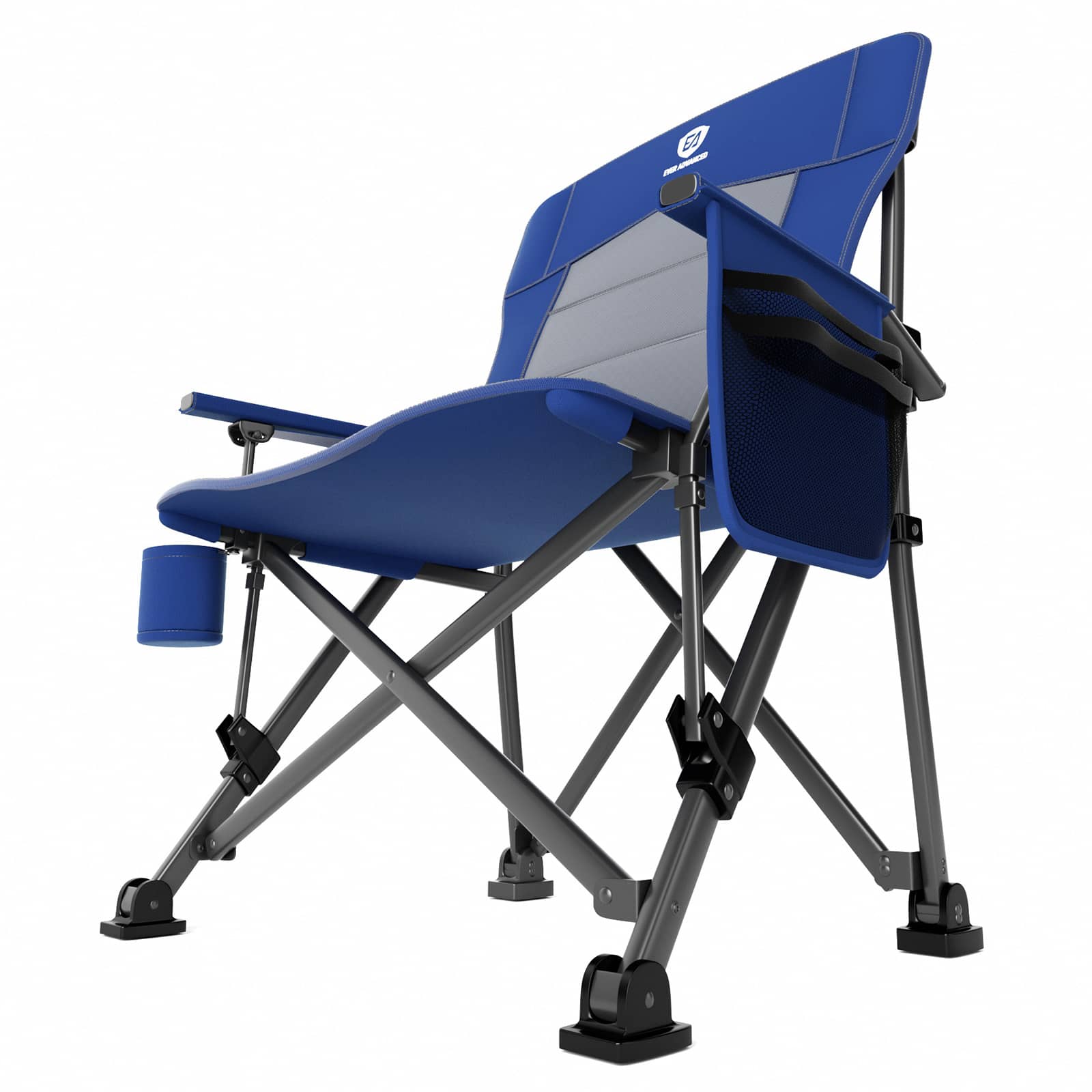 EVER ADVANCED - Oversized Lumbar Support Folding Camping Chair - Blue