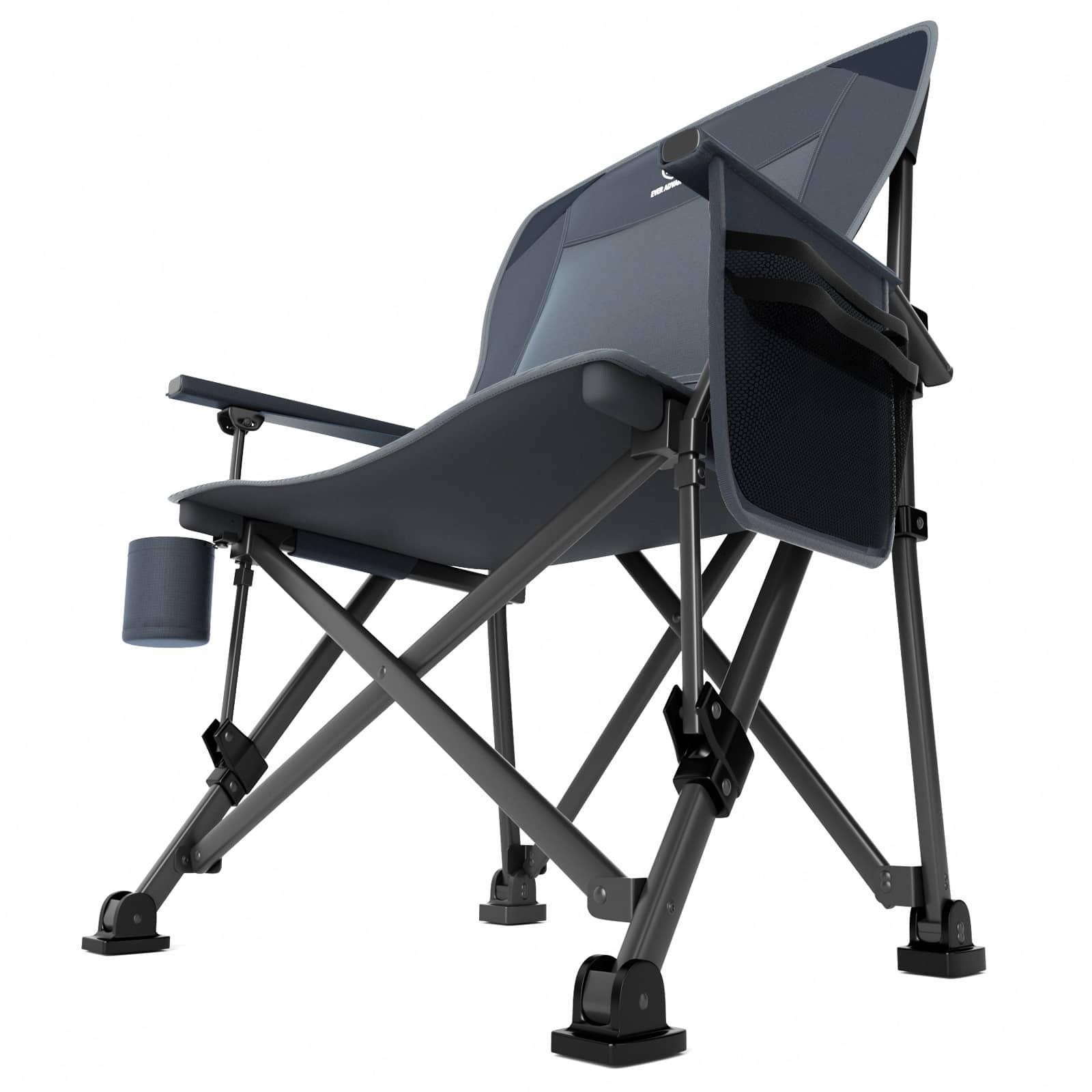 EVER ADVANCED - Oversized Lumbar Support Folding Camping Chair - Gray