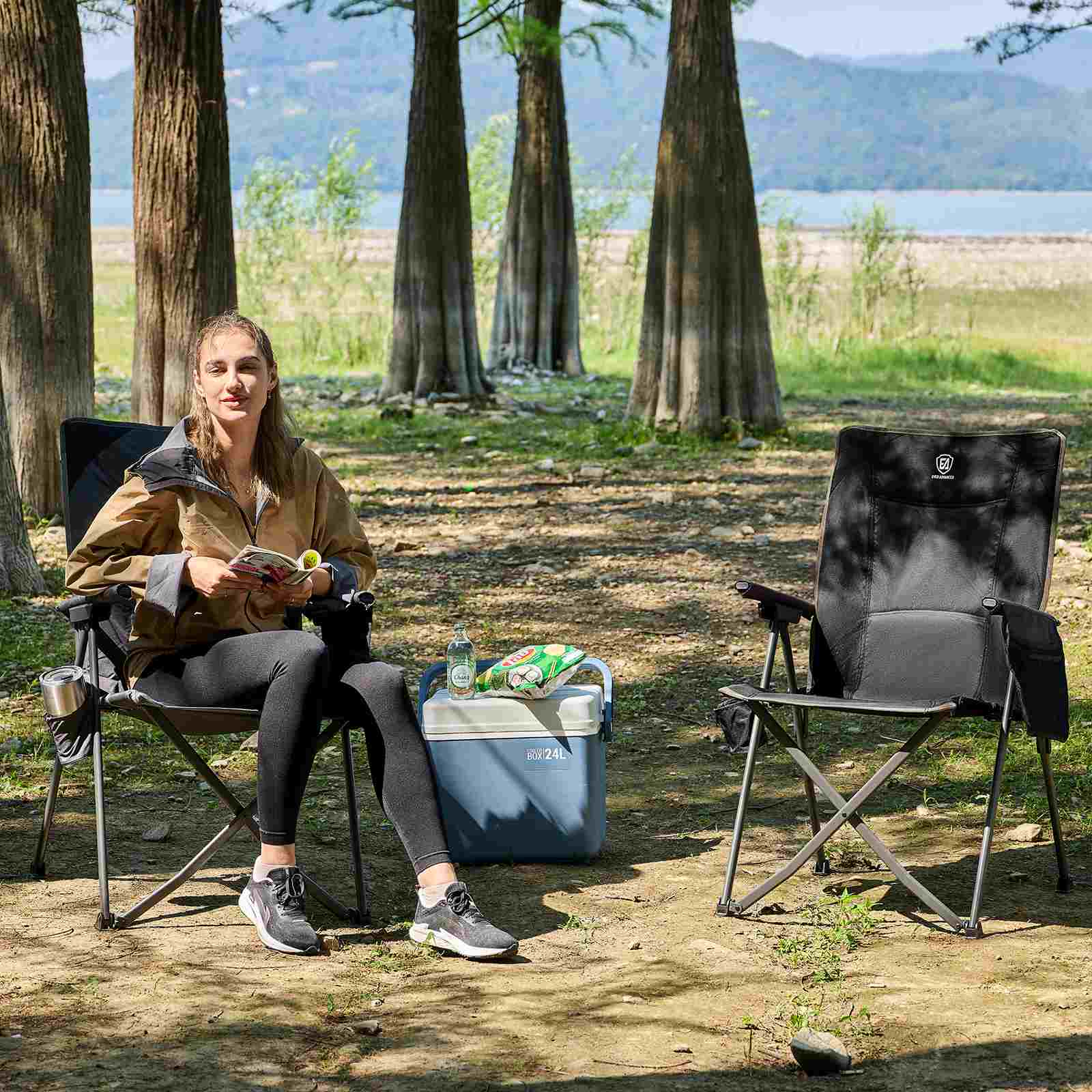 EVER ADVANCED - Reclining Camping Chairs Bundle - 2 - PACK