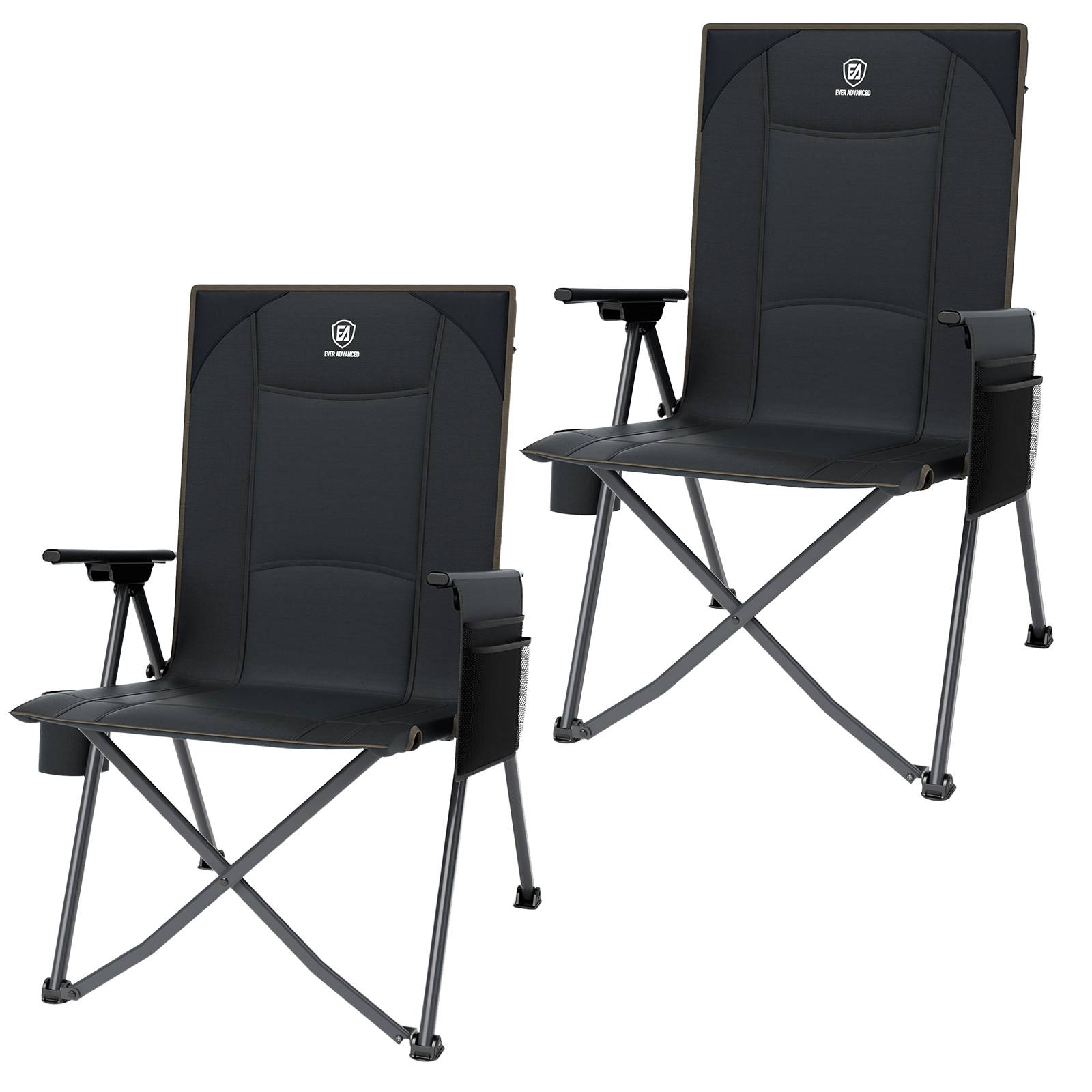 EVER ADVANCED - Reclining Camping Chairs Bundle - 2 - PACK