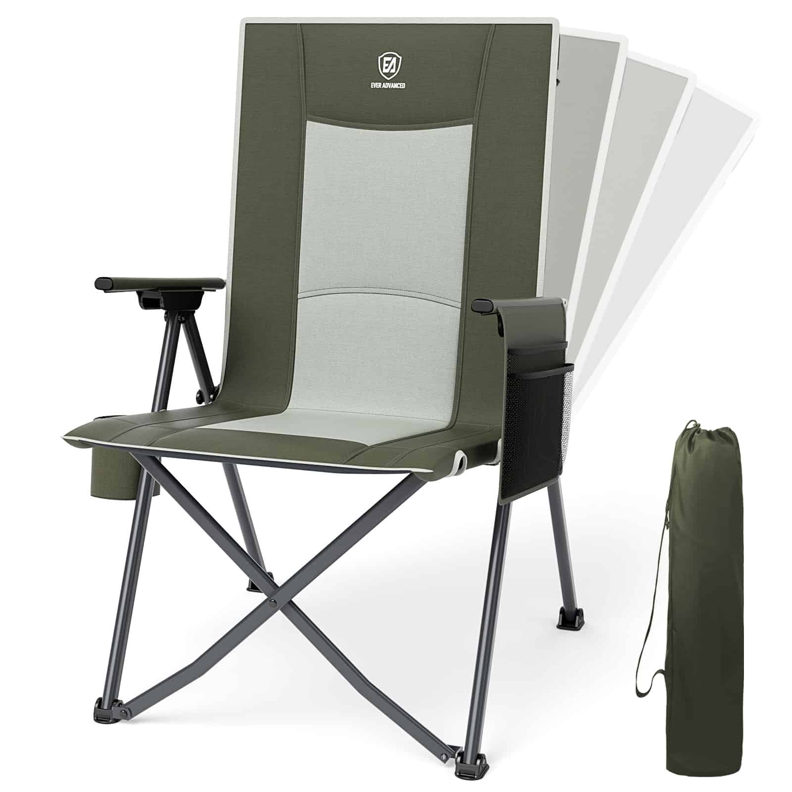 EVER ADVANCED - Reclining Camping Chairs - Green